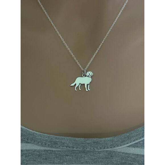 Sterling Silver Golden Retriever Necklace - Picture 1 of 5
